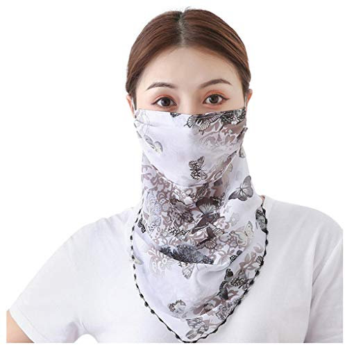 riou Damen Mundschutz Halstuch Multifunktionstuch Sommer UV-Schutz Atmungsakti Chiffon Tuch Schlauchtuch