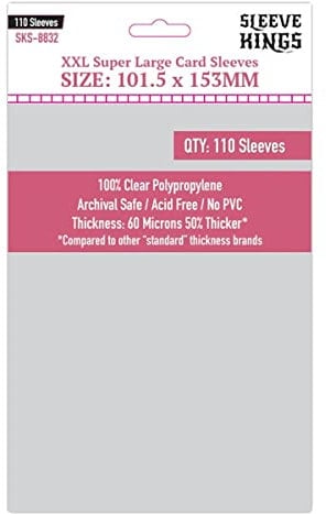 Premium Card Sleeves - XXL Super Large (101.5mm x 153mm) 110 Sleeves per Pack