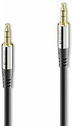 Sonero Premium 2m Aux Kabel, Audio Klinkenkabel 3,5mm, geeignet für iPhones, iPads, Smartphones, Tablet PCs, Autos & andere Stereo Geräte, schwarz