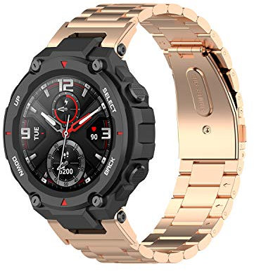 Shieranlee Cinturino in metallo compatibile con Amazfit T-Rex pro cinturino, di ricambio in acciaio INOX per Amazfit T-Rex Golf Watch