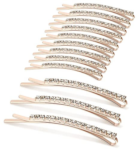 Hanyousheng Haarklammer, 12 Stücke Strass Haarnadeln, Diamant Haarclips, Klassische Bobby Pins für Mädchen Haarzusätz