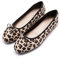 AFEETSING Women's Round Toe Ballet Flats Comfortable Bow Dressy Flats Shoes for Women, A-leopard1, 6.5 UK
