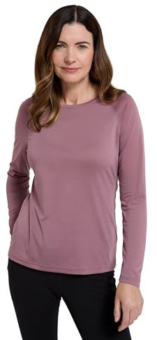 Mountain Warehouse IsoCool Dynamic Womens Top - Comfortable Ladies Tshirt, Long Sleeve Top, Lightweight, Fast Dry, Breathable - for Spring Summer, & Travelling Dusky Purple Women's Size 18