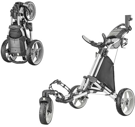 Caddytek Unisex Caddylite One - Swivel V8, Silver Golf Push Cart trolley, Silver, One Size UK