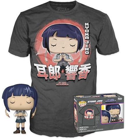 Funko Pop! & Tee: MHA - Jirou with Mic mit Mic - Large - (L) - My Hero Academia - T-Shirt - Kleidung mit Vinyl-Sammelfigur - Geschenkidee - Spielzeug und Kurzärmeliges Top Für Erwachsene Männer