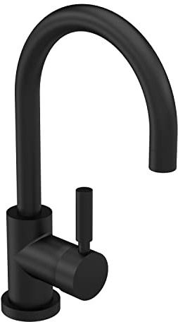 Hudson Reed PN480 Tec Lever Modern Bathroom Side Action Lever Mono Basin Mixer Tap with Waste, 292mm, Matt Black