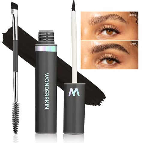 Wonderskin Dream Brow Gel para Cejas, gel resistente al agua, relleno de cejas a prueba de transferencia, gel con color negro, máscara de cejas en un solo paso (Negro)