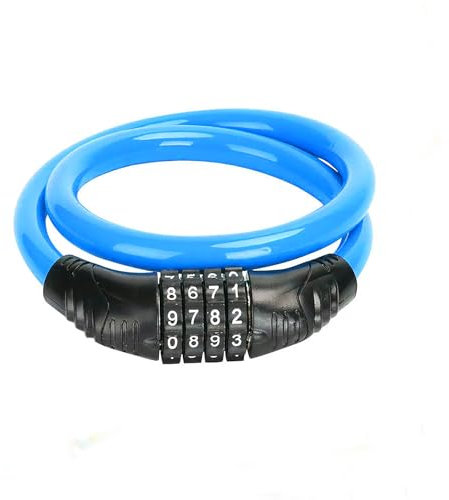 Antivol Vélo,Antivol Trotinette Electrique,Cadenas Velo Antivol Trottinette,Antivol Casque Moto,Antivol Remorque Attelée,Antivol Velo Code,Avec code intelligent à 4 chiffres,Pour bicyclettes, Bleu