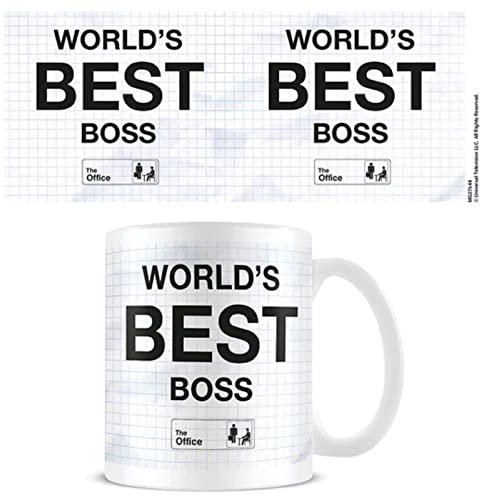 Pyramid International The Office - Tazza con scritta World's Best Boss, in confezione regalo, prodotto ufficiale, colore: nero