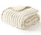 YNM Chunky Throw Blanket, Hand Knitted with Chenille Yarn, Skin Friendly, Ventilated and Breathable, Machine Washable, Home Décor Piece for Couch, Sofa and Bed (Butter Cream, 30x40 Inch)