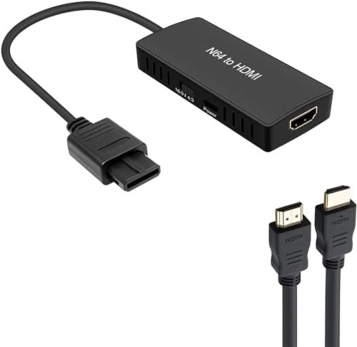 Wrugste N64 zu HDMI Konverter Adapter Unterstützung 16:9/4:3 Konvertierung, HDMI Link Kabel für N64 /SNES/NGC/SFC