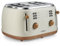 VonShef 4 Slice Toaster - Nordic Cream Design, 6 Browning Settings, Wide Slots, Defrost, Reheat and Cancel Functions, Removable Crumb Tray, High Lift Lever & Cord Storage - Fika Range