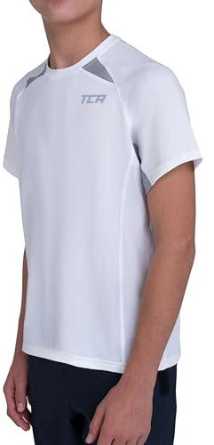 TCA Quickdry Boys T Shirt for Football, Sport, Training - Boys Football Kit for Kids, Boys T Shirts - White, 12-14 Years