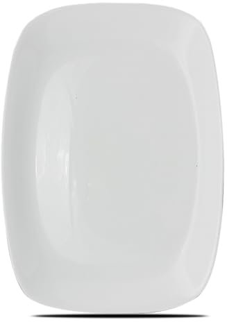 JUANIO Lot de 12 assiette plate à dessert, plat de service rectangulaire en verre - Longueur 21.7 x Profondeur 16.3 cm