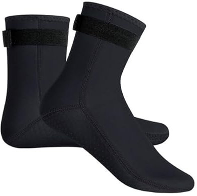Wvu & Wvo Chaussettes de plongée en néoprène, 3 mm, antidérapantes et durables, pour la plongée, la plongée avec tuba, le surf et plus encore un confort ultime pour les sports nautiques, Noir , 10