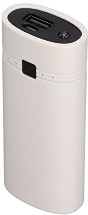 Masyrt Universal DIY Power Bank Box, 2x18650 Akkuladegerät Power Bank Shell, Tragbare USB Power Bank für Smartphone (Weiß)