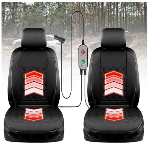 12v Auto Sitzheizung Auflage, 3 Heizstufen,Stromschutz Autositz Sitzkissen Bequem und Warm Heizsitzkissen Damen Geschenk Doppelsitz 1 Netzkabel