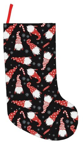 YETTA YANG Niedlicher skandinavischer Zwerg Weihnachten 45,7 cm Weihnachtsstrumpf Große Strumpfbeutel Hängende Socken für Weihnachtsdekoration Dekorationen