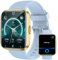 Montre Connectée Femme Homme Appel Bluetooth, 1.8” Smartwatch avec Alexa Intégré, Moniteur de Sommeil Cardiofréquencemètre SpO2, Etanche IP68 Montre avec 100 Sportifs pour Android iOS, Bleu Clair