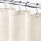 Awellife Rideau de douche en lin texturé de style rustique bohème avec doublure en tissu pour salle de bain Blanc 183 x 183 cm