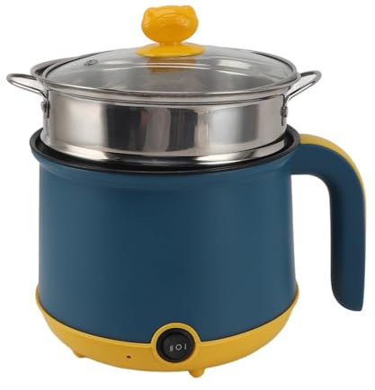 WBRSybUK Electric Mini Hot Pot, 1.8L 600W Non Stick 2 Levels Adjustable Stainless Steel Electric Pot Electric Cooker Rapid Noodles Cooker