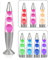 CELLUSTOP Lampe Lave Multicolore Rose - Lampe à Lave LED Cire Blanche - En forme de Fusée En Verre Robuste - Veilleuse à Mouvement Liquide - Eclairage LED 7 Couleurs Alternatives