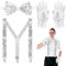 Glitzer Outfit Herren Glitzer Hosenträger Herren Glitzer Fliege Herren Glitzer Handschuhe Disco Outfit Herren Glitzer Accessoires Männer Glitzer Kostüm Pailletten Kostüm Karnevalskostüme