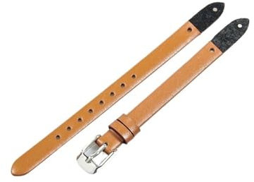 BGFFDSZ Compatible avec les bracelets de montre for femmes Fossil ES3745 ES3861 ES4026 ES3862 ES4340, petit bracelet de 8 mm, en cuir véritable(Light Brown,8mm-Rose gold Buckle)
