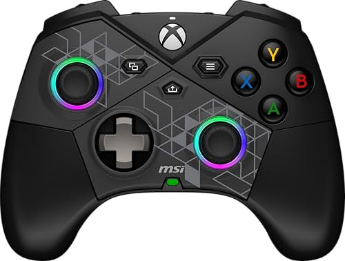 MSI FORCE PRO WIRELESS Controller – 2.4 GHz, Bluetooth, USB Type-C to A – Cablato/Wireless, Batteria Li-ion 1000mAh (48h), Trigger Hall Effect, Quattro Motori di Vibrazione, RGB