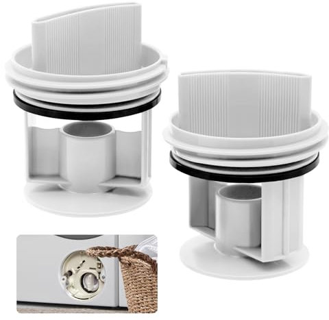 2 Stück Waschmaschine Flusensieb Universelles Zubehör, Flusensieb Ersatz Filtersieb Ersatzteile für Waschmaschine Waschtrockner Kompatibel mit-Bosch-Siemens-Constructa-Neff (Weiß)