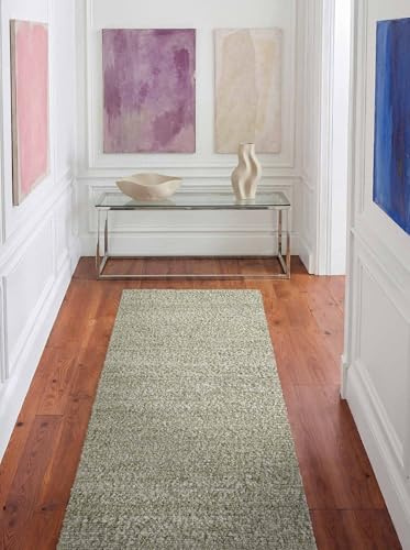 Ted Baker Kurzflor Teppich Portobello - Soft Bouclé Läufer, Handgewebt & Weich, Woll-Look, Schlingen Schlingen Teppichläufer Flauschig für Wohnzimmer, Schlafzimmer, Esszimmer – Hellgrün, 80x200 cm