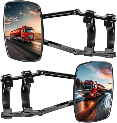 Wohnwagenspiege, 2 Stück Universal Zusatzspiegel Außenspiegel, Wohnwagen Spiegel Auto Seitenspiegel, Einstellbare Universalspiegel PKW Caravanspiegel Anhängerspiegel für alle gängigen Fahrzeugtypen