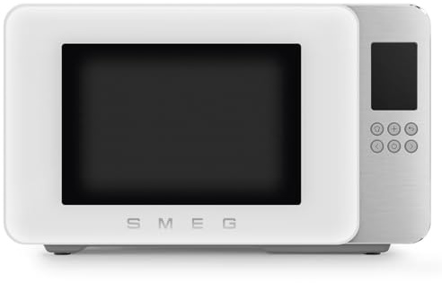 SMEG, 900W Collezione Microwave With Grill, 18 Auto Cook Settings, Quick Start, Soft Close, 29 Litre, Matt White,MOC01WHMUK