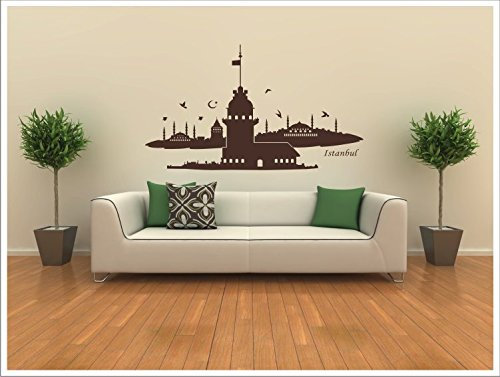 Alternatif - Wandtattoo KIZ KULESI Islam Allah Bismillah Osmanli Türkiye Istanbul KIZ KULESI-1 (200 cm x 120 cm, Braun)
