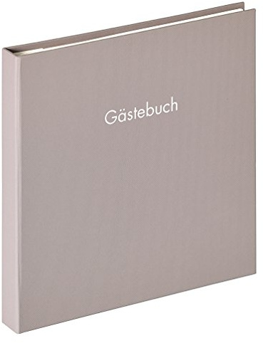 walther design Gästebuch grau 26 x 25 cm mit Prägung und Spiralbindung, Fun GB-206-X