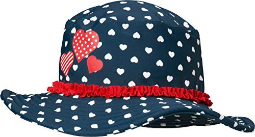 Playshoes Mädchen Uv-Schutz Sonnenhut Bademütze Kopfbedeckung, Herzchen, 53 EU