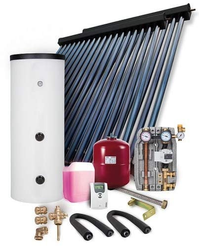 Solaranlage Paket HP22/30 12,11m² Vakuumröhrenkollektor Frischwasserspeicher 500l