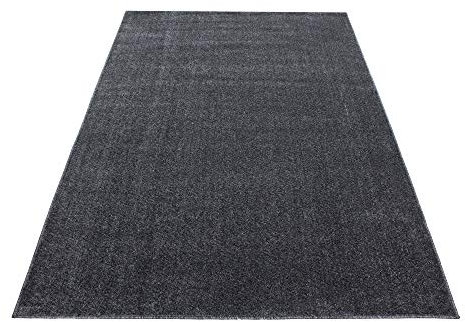 Ayyildiz Moderner Wohnzimmerteppich: Einfarbig, Flauschig, Dichter Kurzflor in Unicolor Creme - Rechteckig und mit Supersoft Feeling, Größe:160 x 230 cm, Farbe:Grau