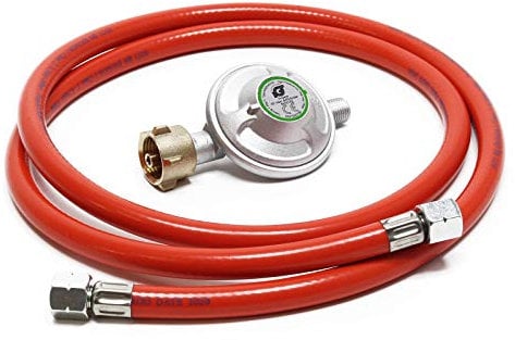 Wiltec Riduttore di Pressione a 50mbar con 150cm di Tubo propano per bombola di Gas 21,8x1,14 l