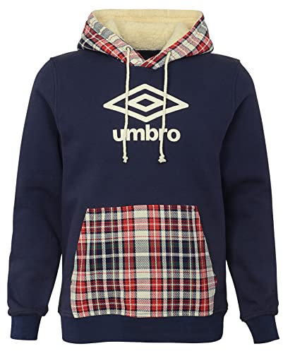 Umbro Herren Tarton Hoodie Kapuzenpullover, Marineblau/Zinnoberrot, Small
