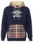 UMBRO Herren Tarton Hoodie Kapuzenpullover, Marineblau/Zinnoberrot, Small