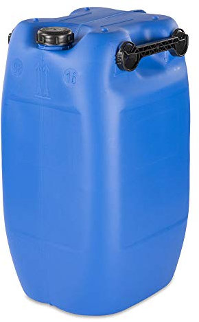 kanister-vertrieb® 60 L Getränke- Wasserkanister Blau mit Schraubdeckel (DIN 71) | Lebensmittelecht | Tragbar 3 stabile Griffe | Farbe blau | ohne BPA