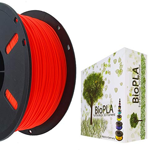Bio PLA Filament 3D-Drucker PLA 1,75mm 1kg Spule Rolle (Rot Neon)