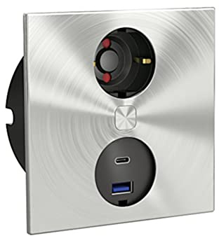 Duplex E Steckdosenelement mit Doppel USB-Charger/USB-A/USB-C/Einbausteckdose