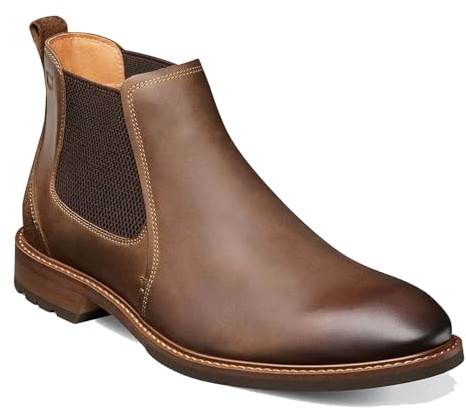 Florsheim Mens Chalet Plain Toe Gore Boots Brown Crazy Horse 10 Medium