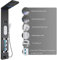 ELLO&ALLO LED Shower Panel Tower System, Rainfall and Mist Head Rain Massage Stainless Steel Shower Fixtures with Adjustable Body Jets, Black