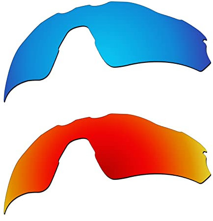 EZReplace Ersatzgläser für Oakley Radar EV Pitch OO9211 Sonnenbrille (polarisierte Gläser), passend für Oakley Radar EV Pitch Frame (Eisblau + Feuerrot), Eisblau + Feuerrot, Einheitsgröße