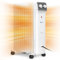 WANNYTON Ölradiator energiesparend, elektrische Heizung 2500 W mit 11 Rippen, Elektroheizung mit Kabelstaufach, Thermostatregler, 3 Heizstufen, Überhitzungsschutz Kippschutz, für 50 m2 OMOAF18ba