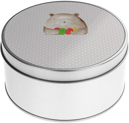 Mr. & Mrs. Panda Blechdose rund Bär Gefühl - Geschenk, Lunchbox, Vorratsdosen mit Deckel, Geschenkbox, Teddy, Teddybär, Geschenkkiste, Durchgedreht,