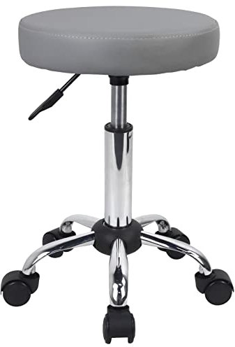 FURWOO Tabouret à roulettes polyvalent avec roulettes pour spa - Tabouret à dessin réglable (gris)
